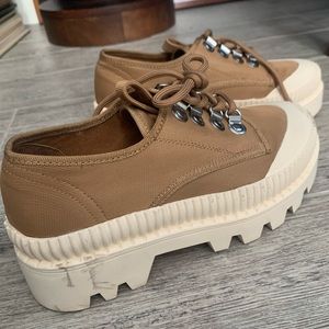 Brown platform lace up Jeffrey Campbell sneakers. Worn twice.